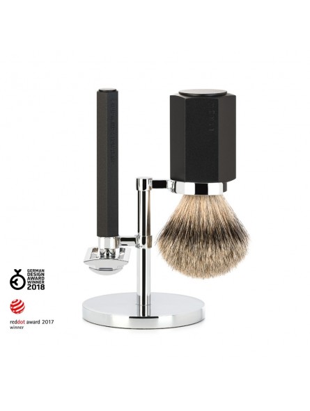 Set Afeitado Mühle Brocha Afeitar & Maquinilla Clásica Hexagon Grafito