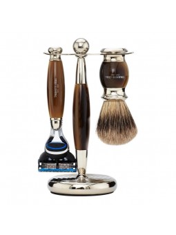 Truefitt & Hill Edwardian Set Horn Shaving Brush, Razor Gillette® Fusion & Stand