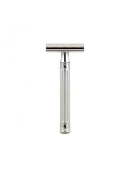 Edwin Jagger Double Edge Stainless Steel Safety Razor Grooved Anodised Silver 