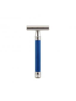 Maquinilla Clásica de Afeitar Acero Inoxidable Grooved Azul Edwin Jagger