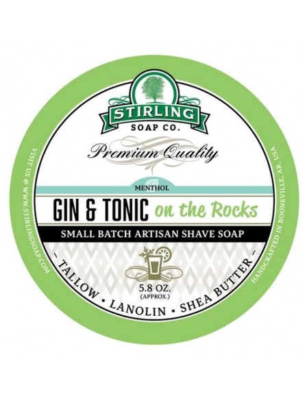 Stirling Soap Co Shaving Soap Gin & Tonic on the rocks  170ml