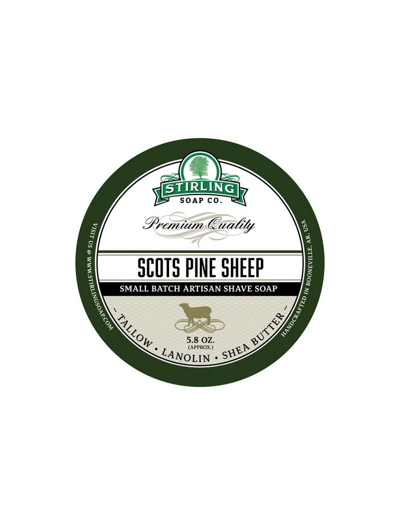 Stirling Soap Co Scots Pine Sheep  Shaving Soap 170ml