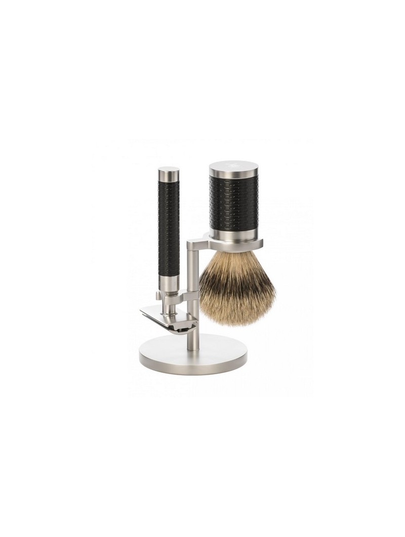 Mühle ROCCA Shaving Set Silvertip Stainless Steel Black