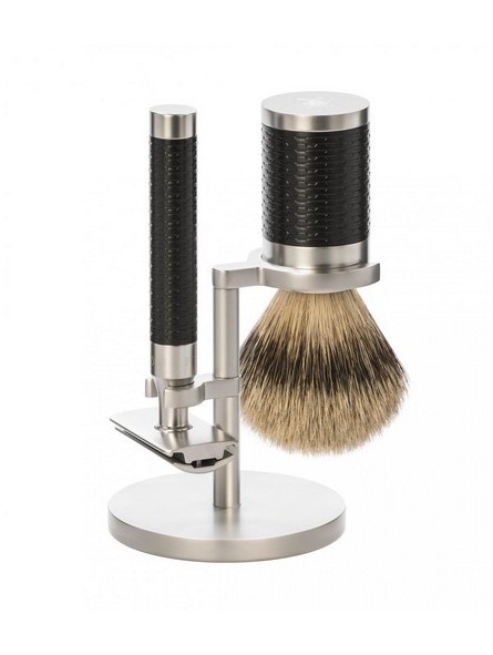 Mühle ROCCA Shaving Set Silvertip Stainless Steel Black