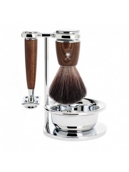 Mühle Rytmo Traditional Shaving Set Pure Badger Fibre Shaving Brush, Safety Razor & Bowl