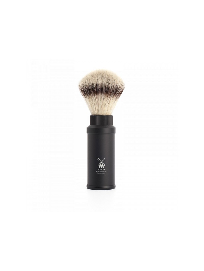 Brocha de Viaje Mühle Fibra "Punta Plata" Negra