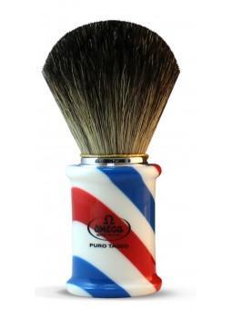 Omega Black Badger “Barber Pole” Shaving Brush