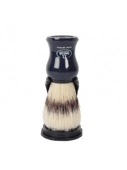 Omega Pure Bristle Blue Navy Shaving Brush with Stand