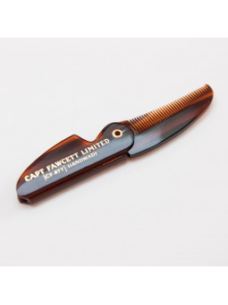 Estuche Cera Bigote Sándalo Extra Fuerte & Peine Captain Fawcett 
