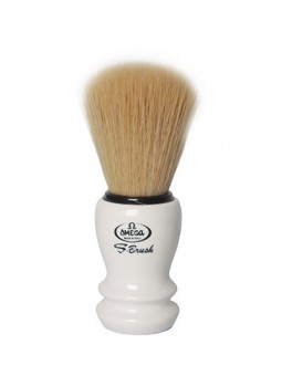 Omega Synthetic Fiber Garnet Handle Shaving Brush & Shaving Bowl & Shaving Brush Stand