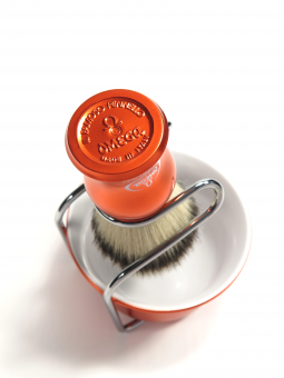 Via Barberia Synthetic Shaving Brush, Bowl & Stand.