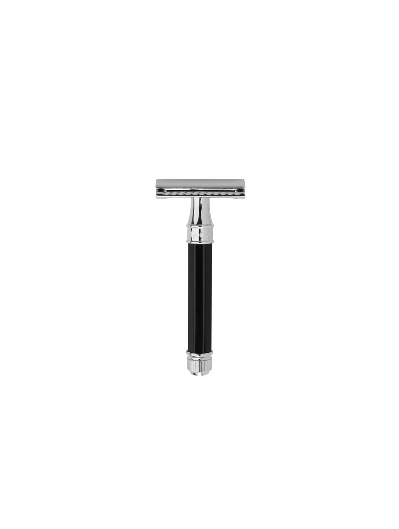 Maquinilla Afeitar Edwin Jagger DE86811. Cromo-negro, Octogonal