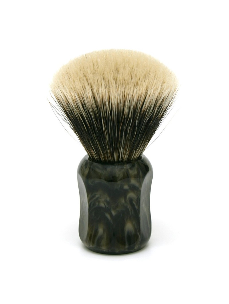 Brocha de Afeitar ML2 Punta Plata Dos Bandas Seta 50mm Negra/Marrón Shavemac