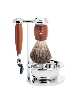 Mühle Shaving Set, Pure Badger Shaving Brush, Fusion Razor, Stand and Bowl Vivo Series