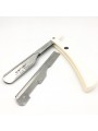 Navaja Barbero Acero Inoxidable Parker PTW Blanca